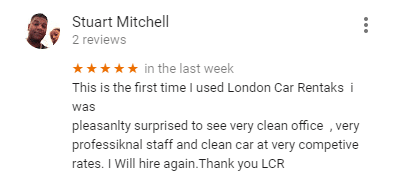 reviews - car rental london van rental London